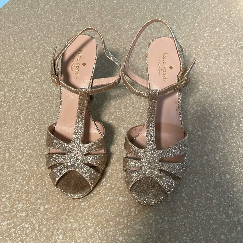 Kate Spade Gold Sparkle Heels